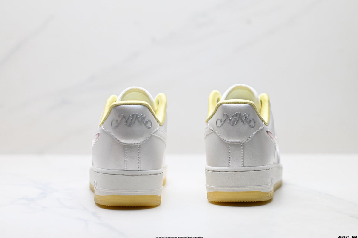 Nike Air Force 1 Low White Pale Yellow Unisex Sneakers Style 24