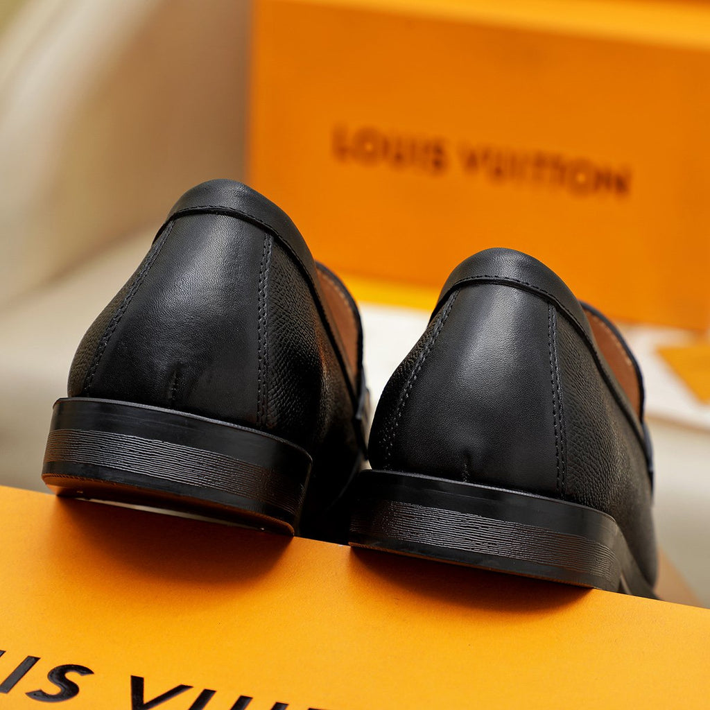 Louis Vuitton Black Metal-Link Loafers