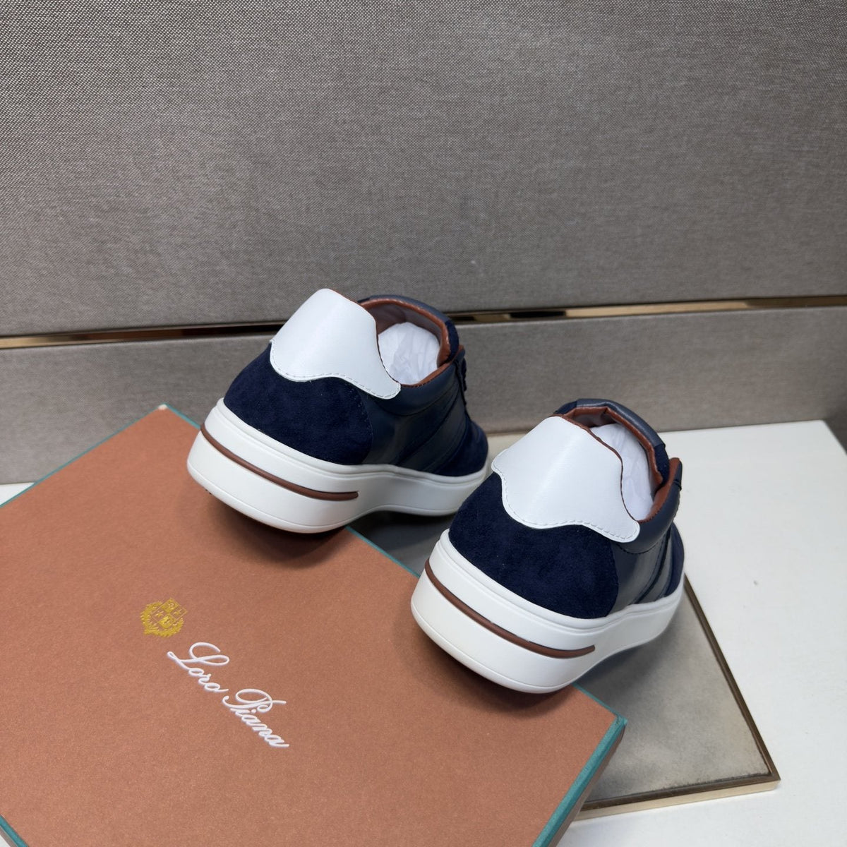 Loro Piana Navy Panel Low-Top Sneakers