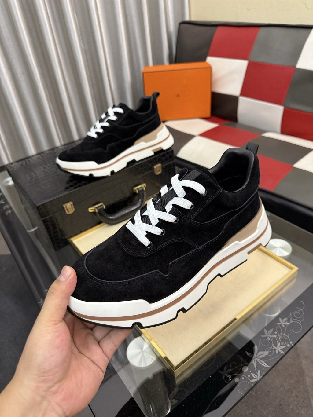 Hermès Layered-Sole Casual Sneakers