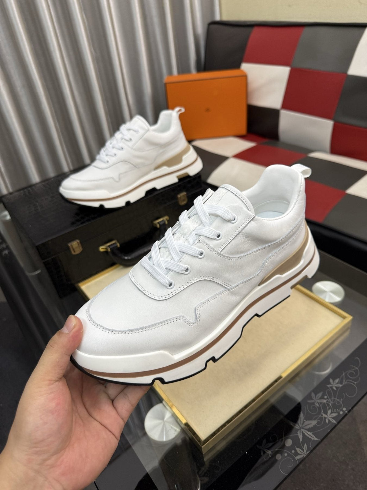 Hermès Layered-Sole Casual Sneakers