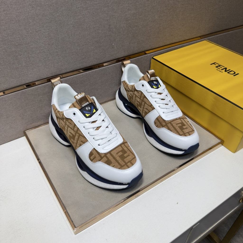 Fendi Men's Patterned Panel Sneakers
